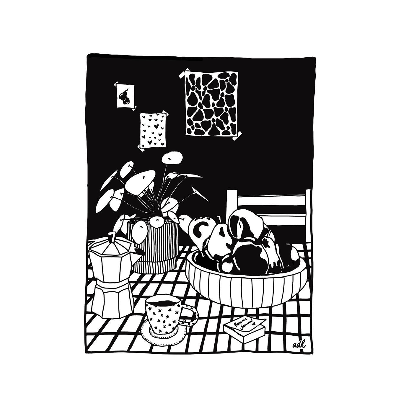 Illustration de scène intérieure